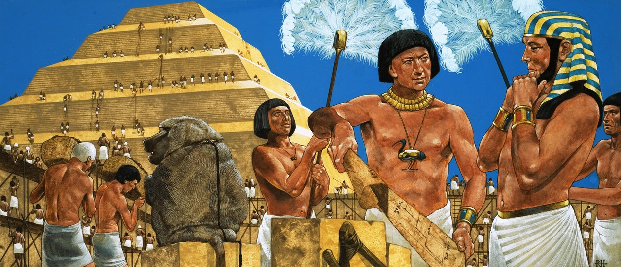 Imhotep, astronome et architecte, avec le pharaon Zoser - Richard Hook