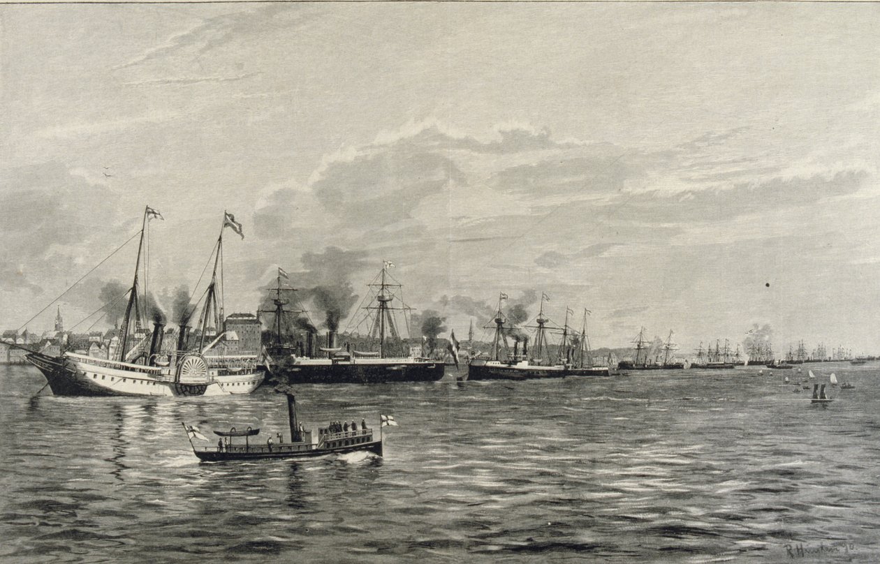La revue navale à Kiel le 3 septembre 1890 - Richard Huenten