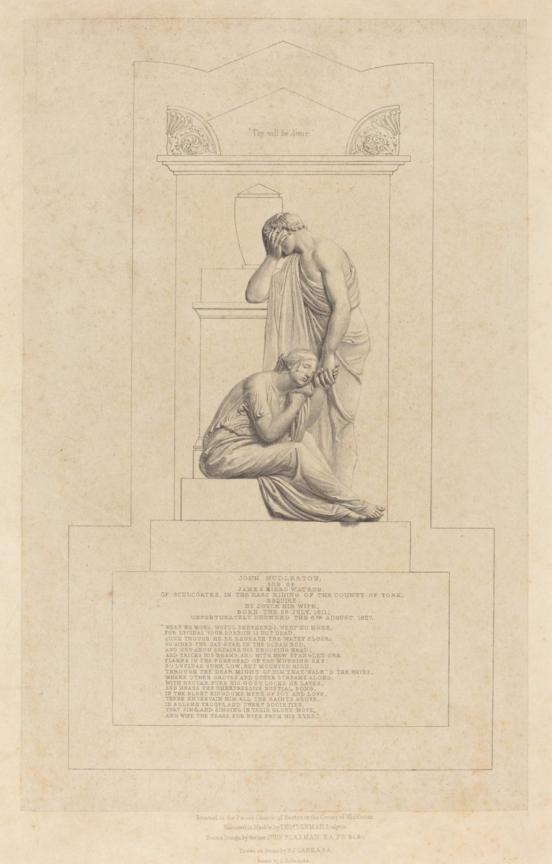 Monument à John Hudleston - Richard James Lane after John Flaxman