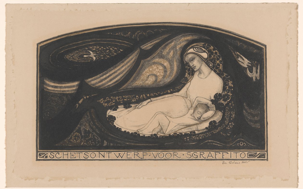 Femme allongée et enfant - Richard Nicolaüs Roland Holst (signed by artist)