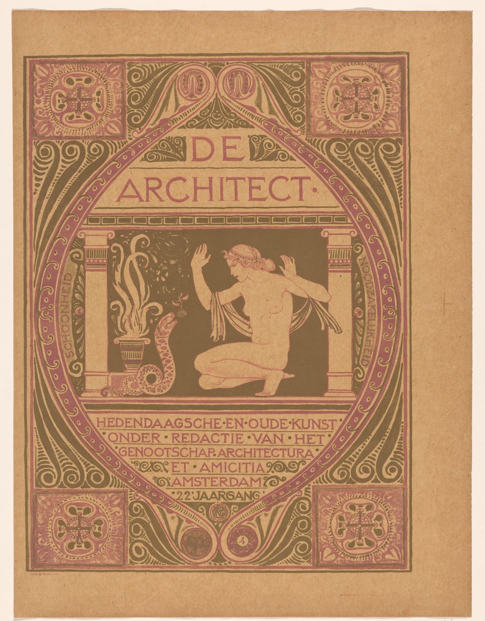 Conception de couverture pour : De Architect, 1911 - Richard Nicolaüs Roland Holst