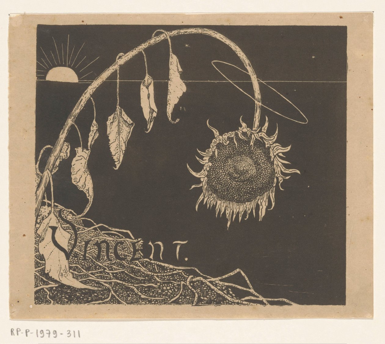 Conception de couverture pour : Richard Roland Holst, Exposition des œuvres laissées par Vincent Van Gogh, 1892 - Richard Nicolaüs Roland Holst
