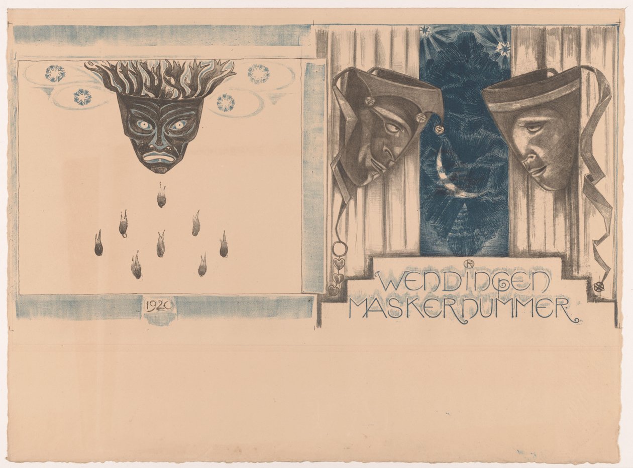 Conception de couverture pour : Wendingen, numéro de masque, 1920 - Richard Nicolaüs Roland Holst