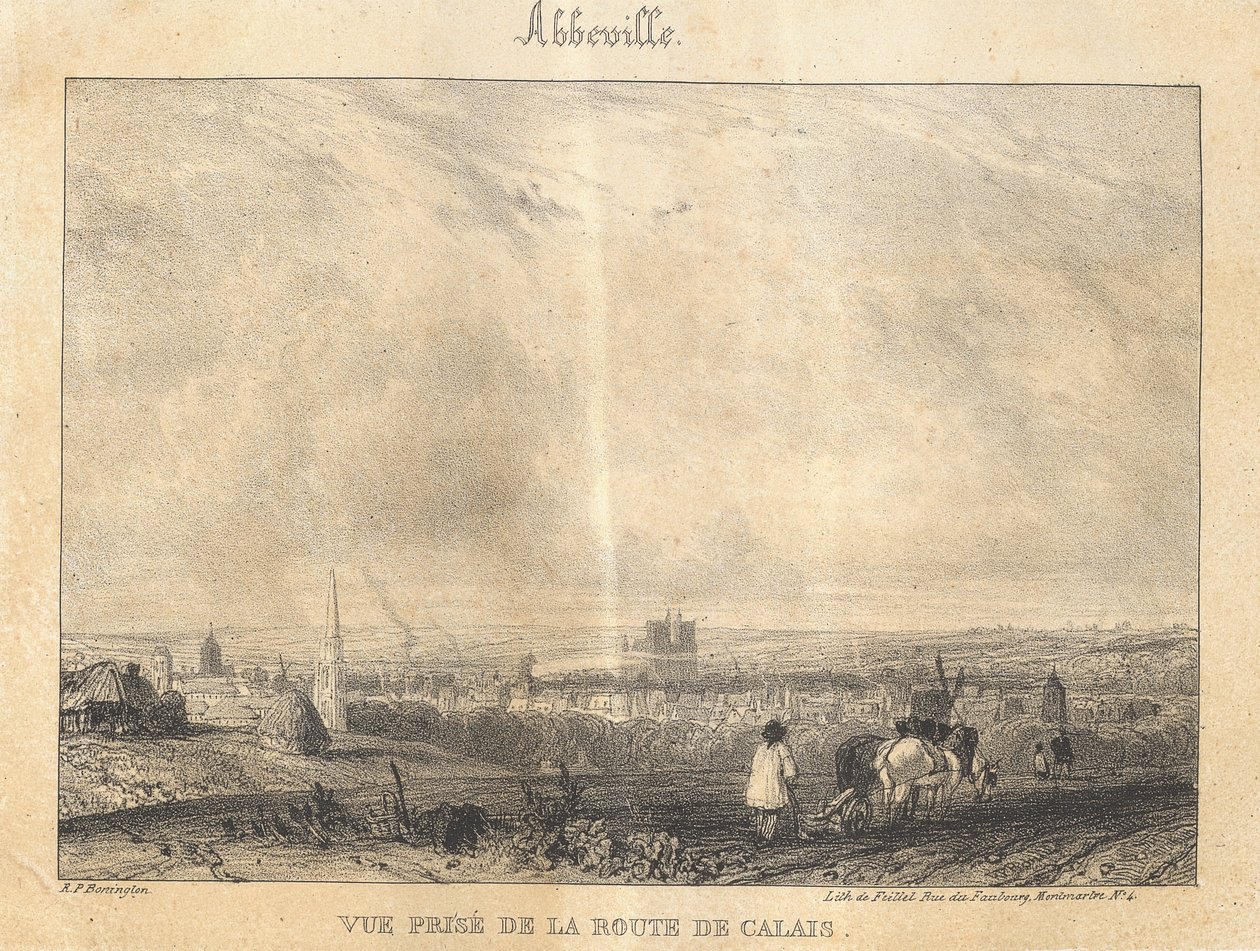 Abbeville - Vue prise de la route de Calais - Richard Parkes Bonington