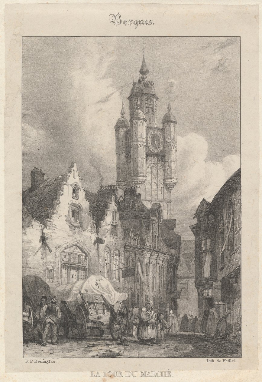 Bergues - La Tour du Marché - Richard Parkes Bonington