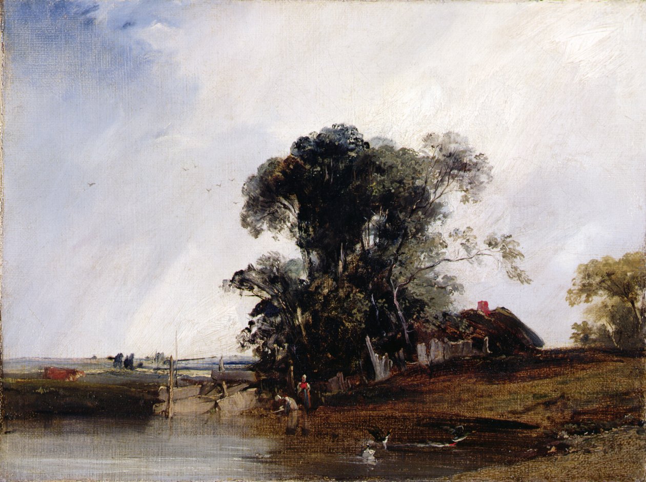 Paysage avec un étang, vers 1825-26 - Richard Parkes Bonington
