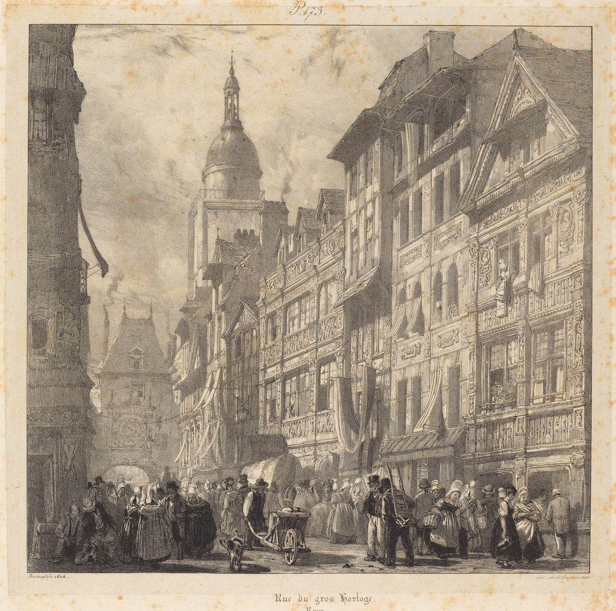 Rue du gros-horloge, Rouen - Richard Parkes Bonington