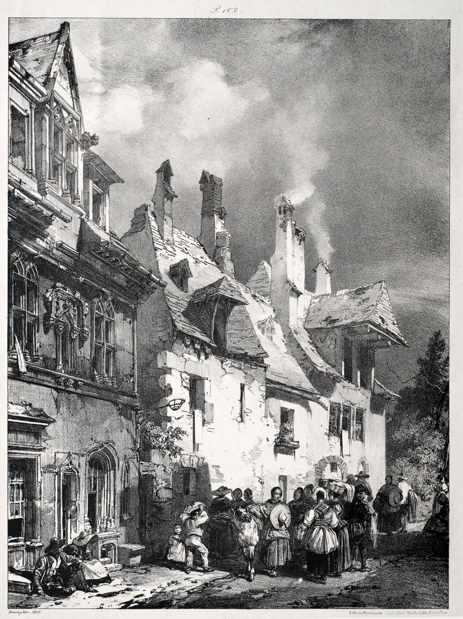 Rue en périphérie de Besançon, France, 1827 - Richard Parkes Bonington