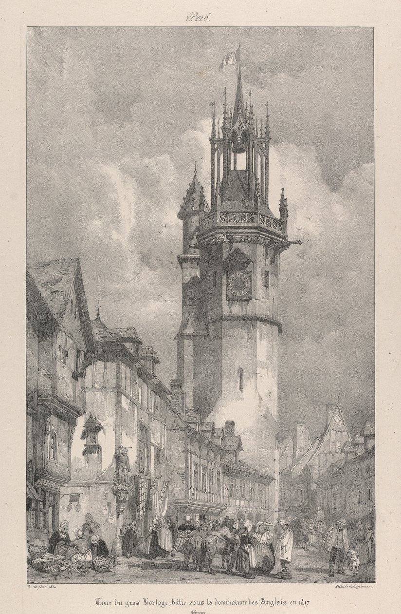 Tour du Gros Horloge, bâtie sous la domination des Anglais en 1417 - Richard Parkes Bonington