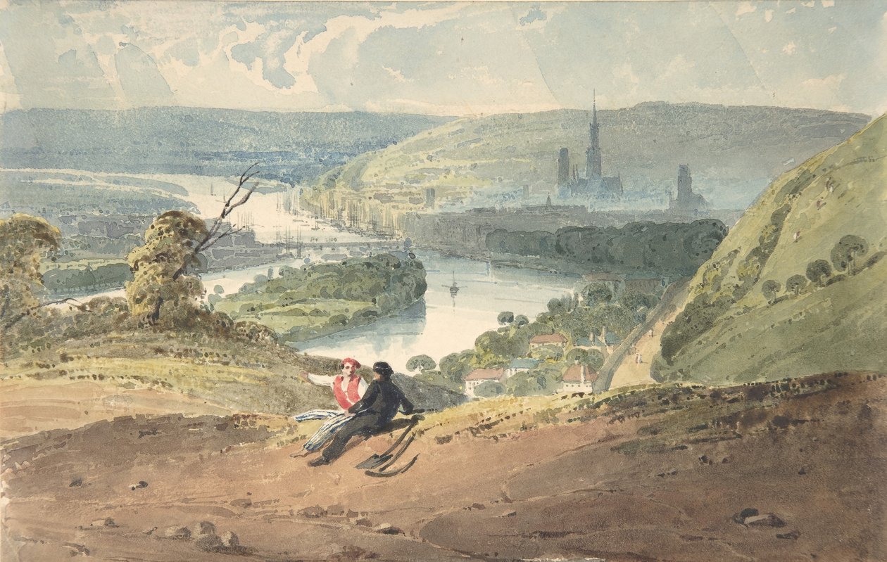 Vue de Rouen depuis la colline Sainte-Catherine - Richard Parkes Bonington