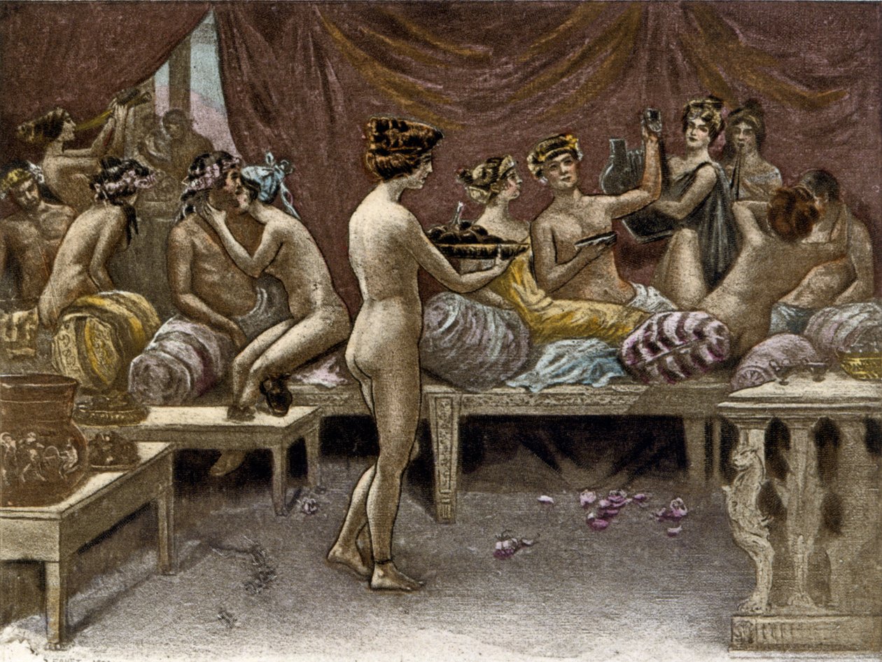 Illustration de Richard Ranft (1862 - 1931) pour Lucien de Samosate (125 env. - 192) : les courtisanes - Richard Ranft