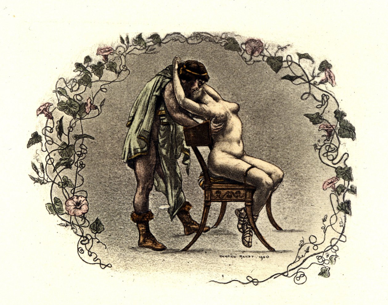 Illustration par Richard Ranft (1862 - 1931) pour Lucien de Samosate (vers 125 - 192) : "Les Courtisanes". 1899 - Richard Ranft