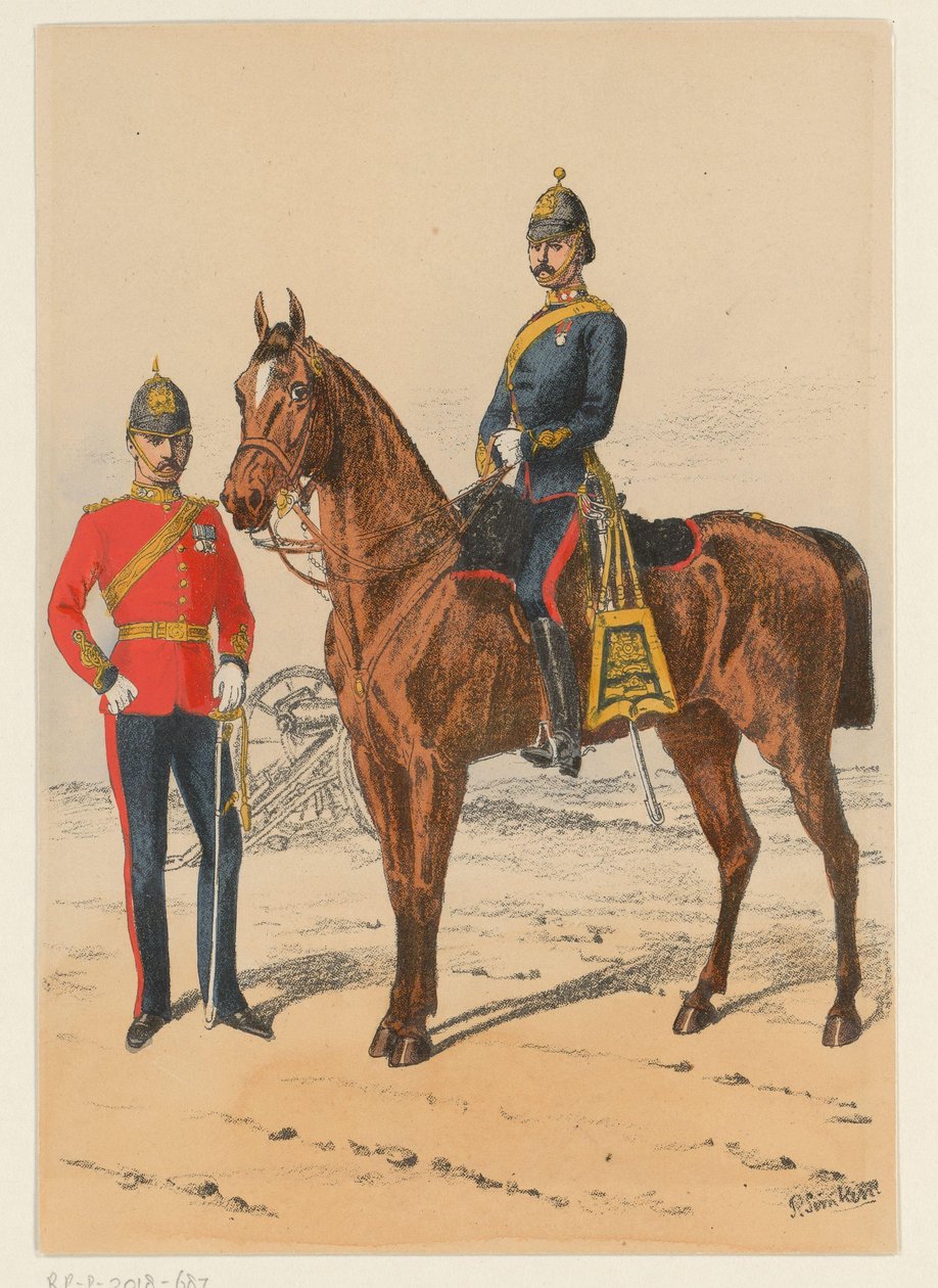 Deux militaires britanniques (série de neuf uniformes militaires britanniques) - Richard Simkin