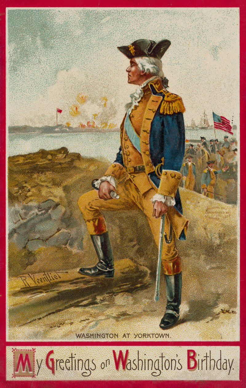 George Washington à Yorktown (chromolitho) - Richard Veenfliet