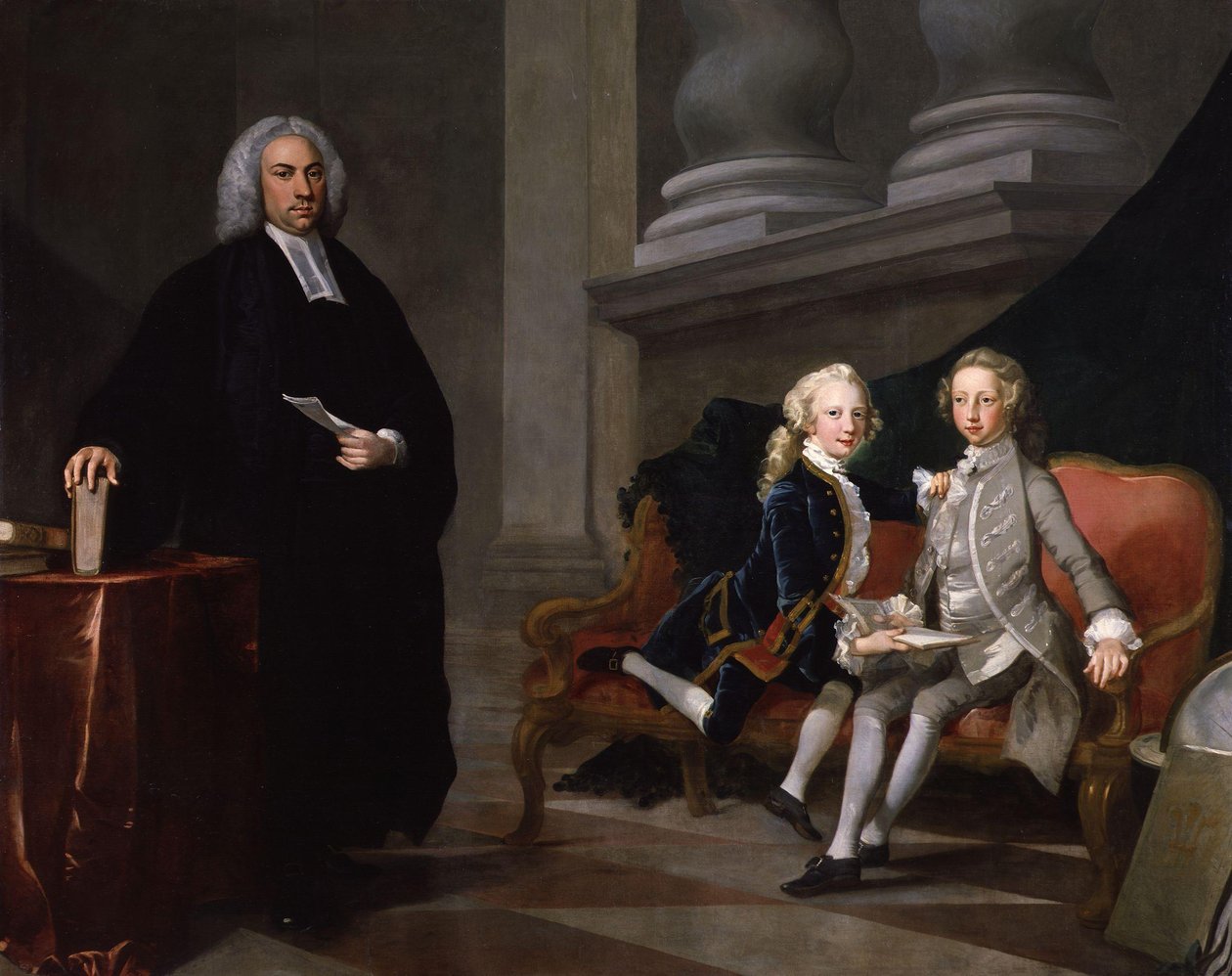 Francis Ayscough avec le prince de Galles (futur roi George III) et Edward Augustus, duc d