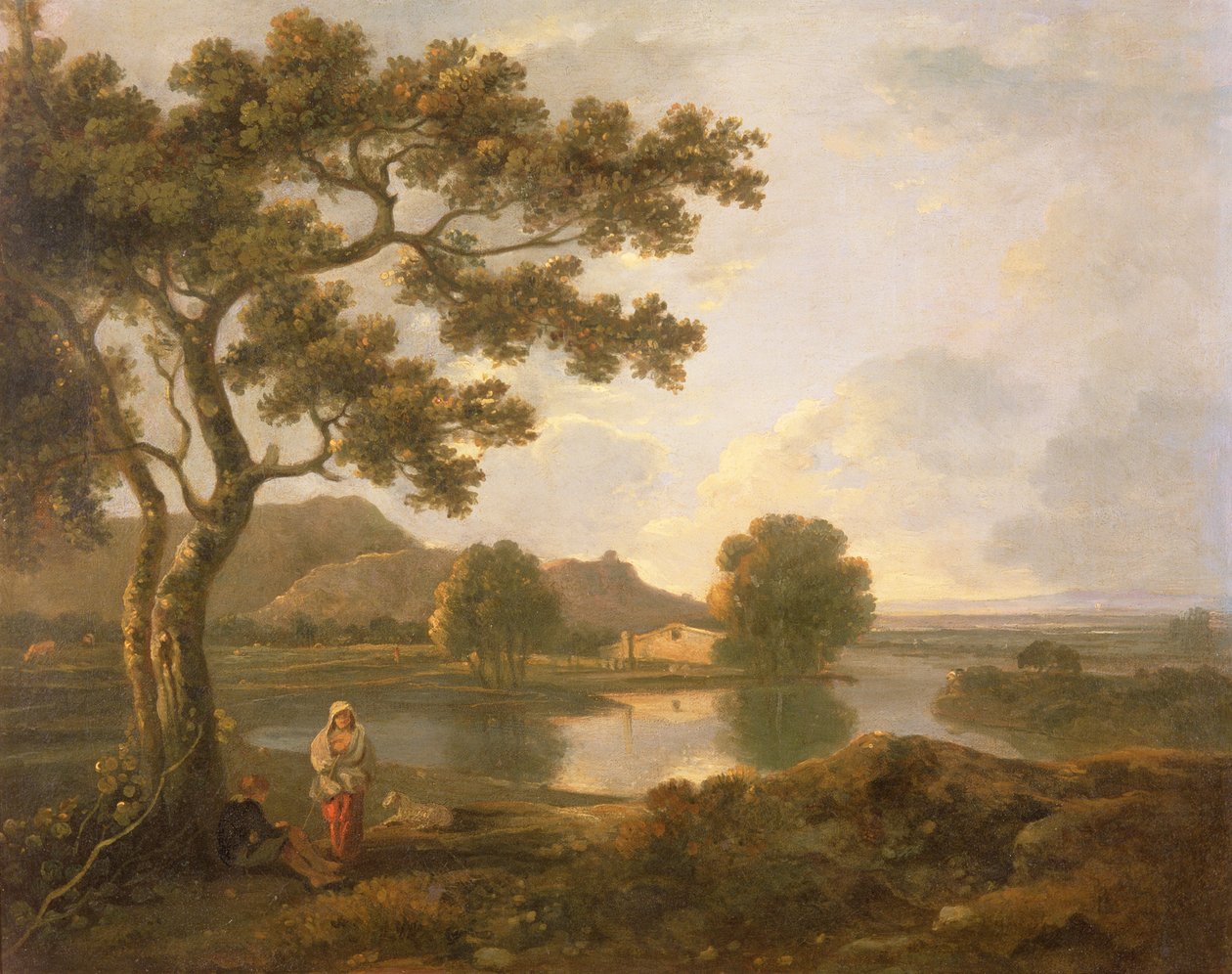 Scène de rivière avec une ferme - Richard Wilson