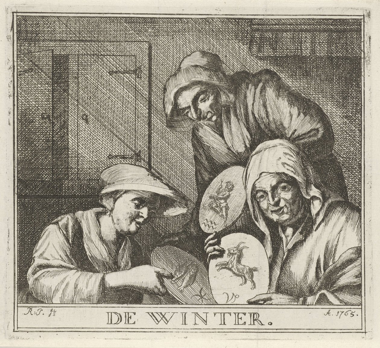 Intérieur avec trois paysannes - Rienk Jelgerhuis