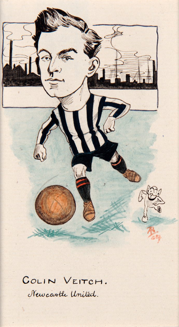 Colin Veitch, Newcastle United, dessin pour un ensemble de cartes de cigarettes, 1907 - Rip