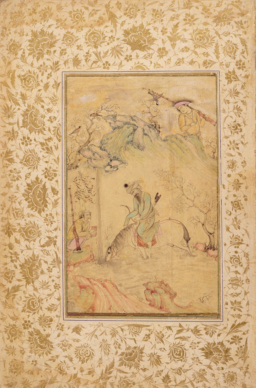Chasseurs dans un paysage, c.1615 - Riza i Abbasi