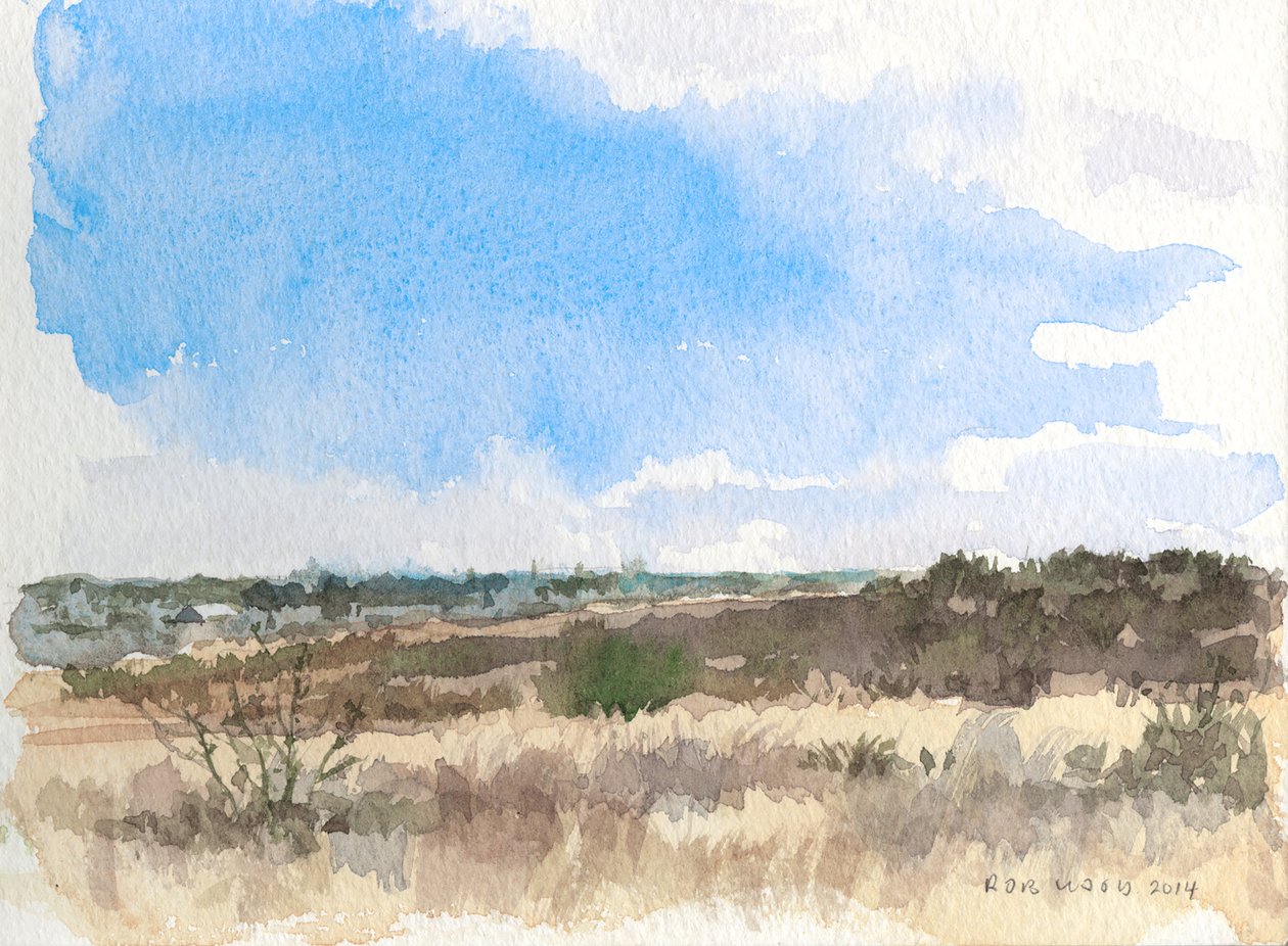 Hiver dans la prairie, 2014 (aquarelle sur papier) - Rob Wood