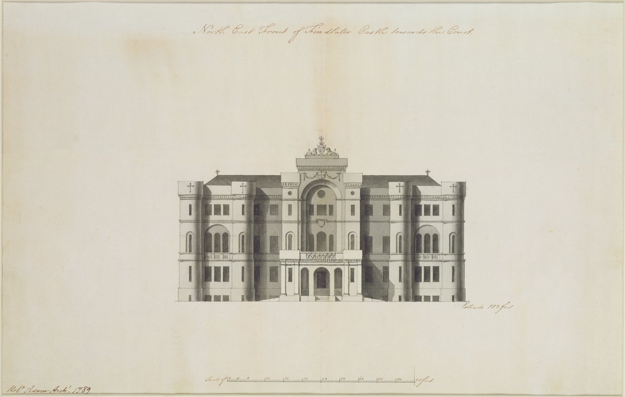 Un projet non exécuté pour la façade nord-est du château de Findlater, pour le comte de Seafield, 1789 - Robert Adam