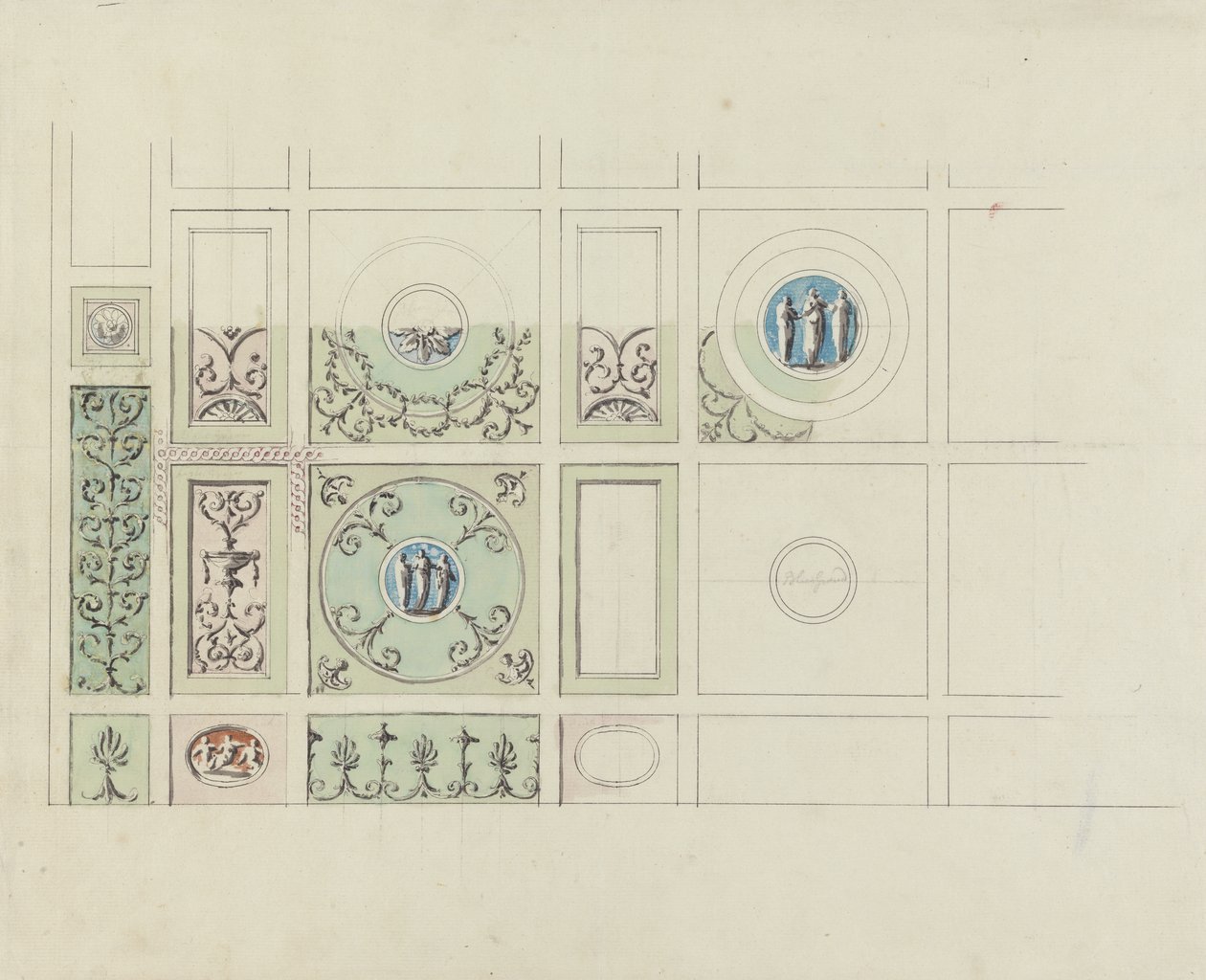Projet pour le plafond de la salle à manger, Headfort House - Robert Adam