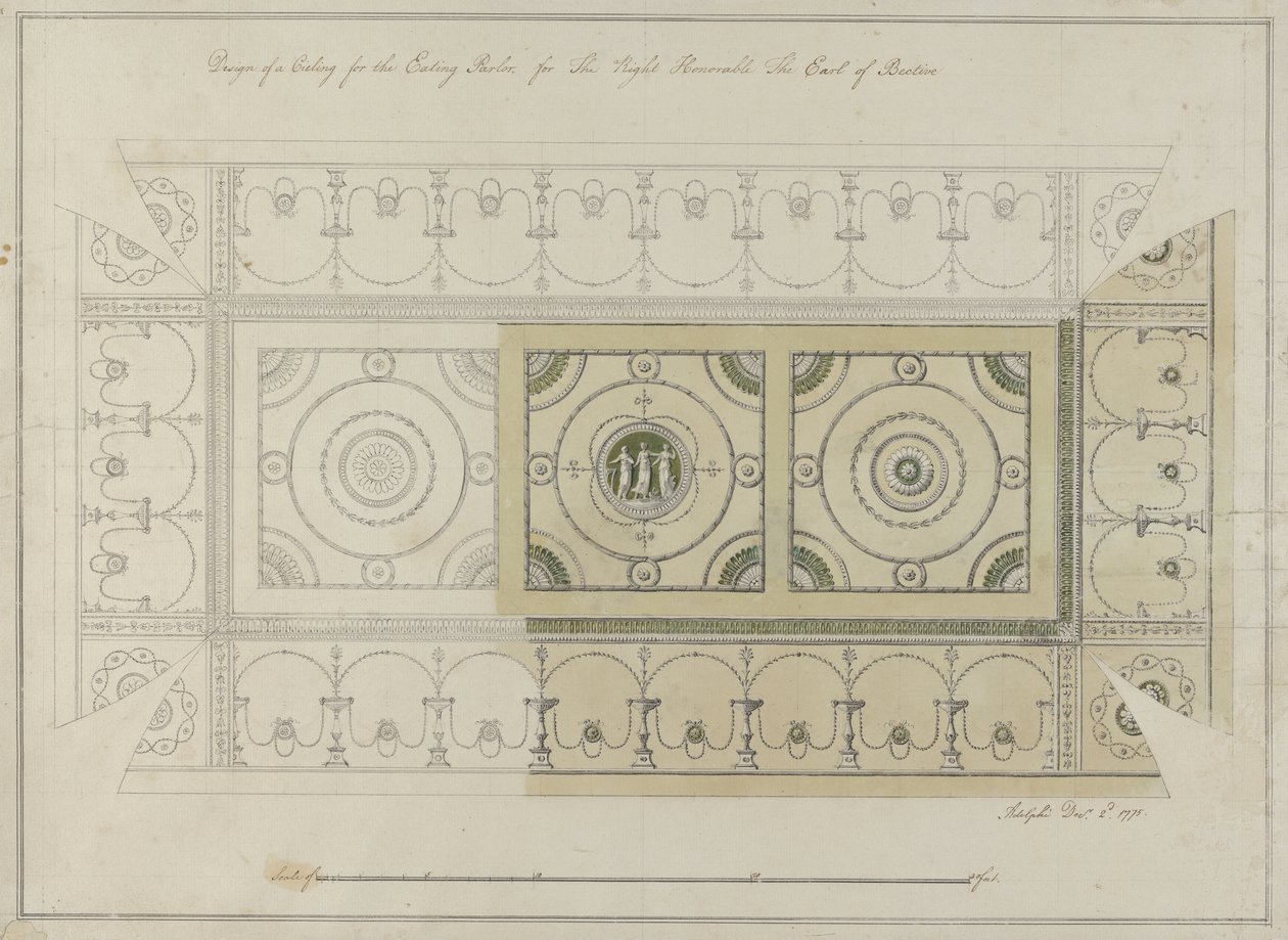 Projet pour le plafond de la salle à manger, Headfort House, 1775 - Robert Adam