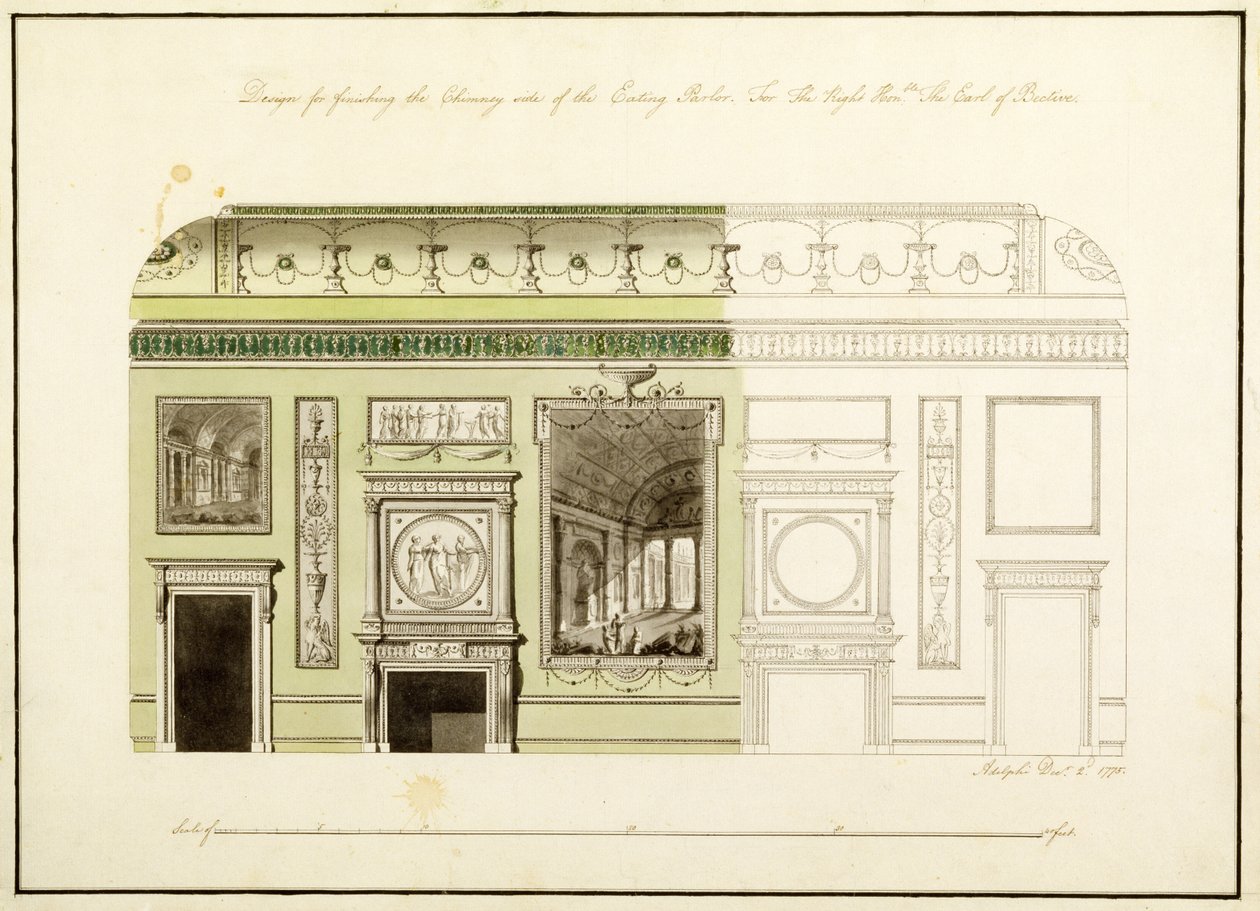 Headfort House, Salle à Manger, Cheminée, 1775 - Robert Adam