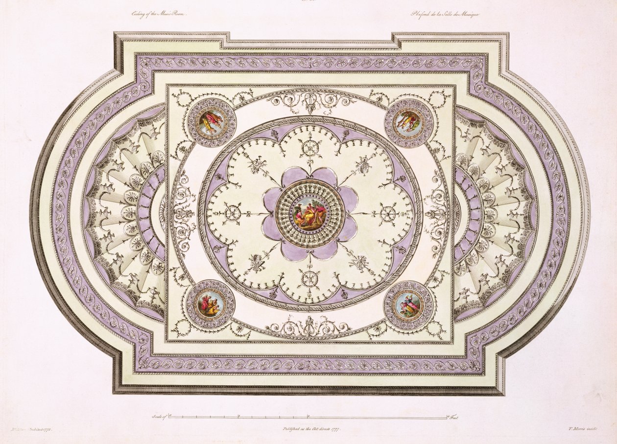 Le Plafond de la Salle de Musique, de Works in Architecture, Volume II, 1779 - Robert Adam
