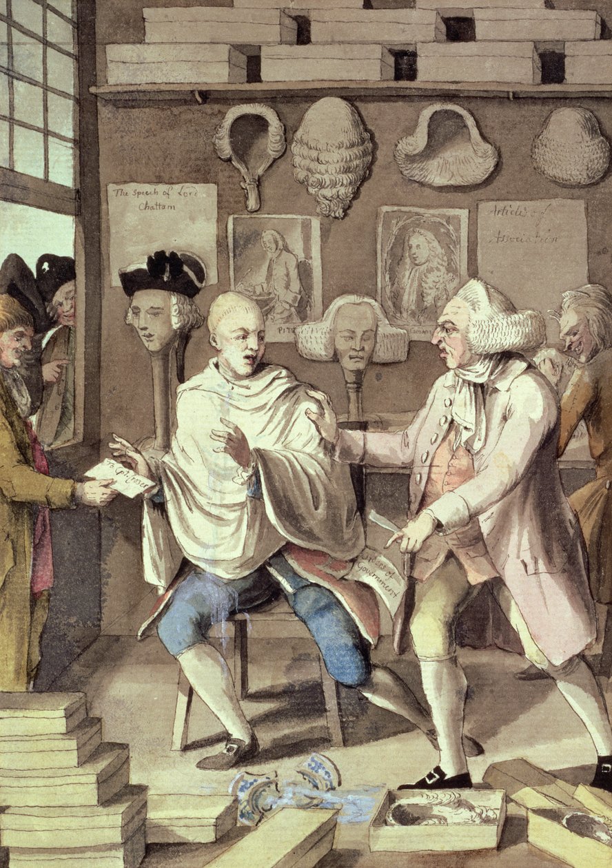 Le Barbier Patriotique de New York, ou le Capitaine des Mousse, 18e siècle - Robert Dighton