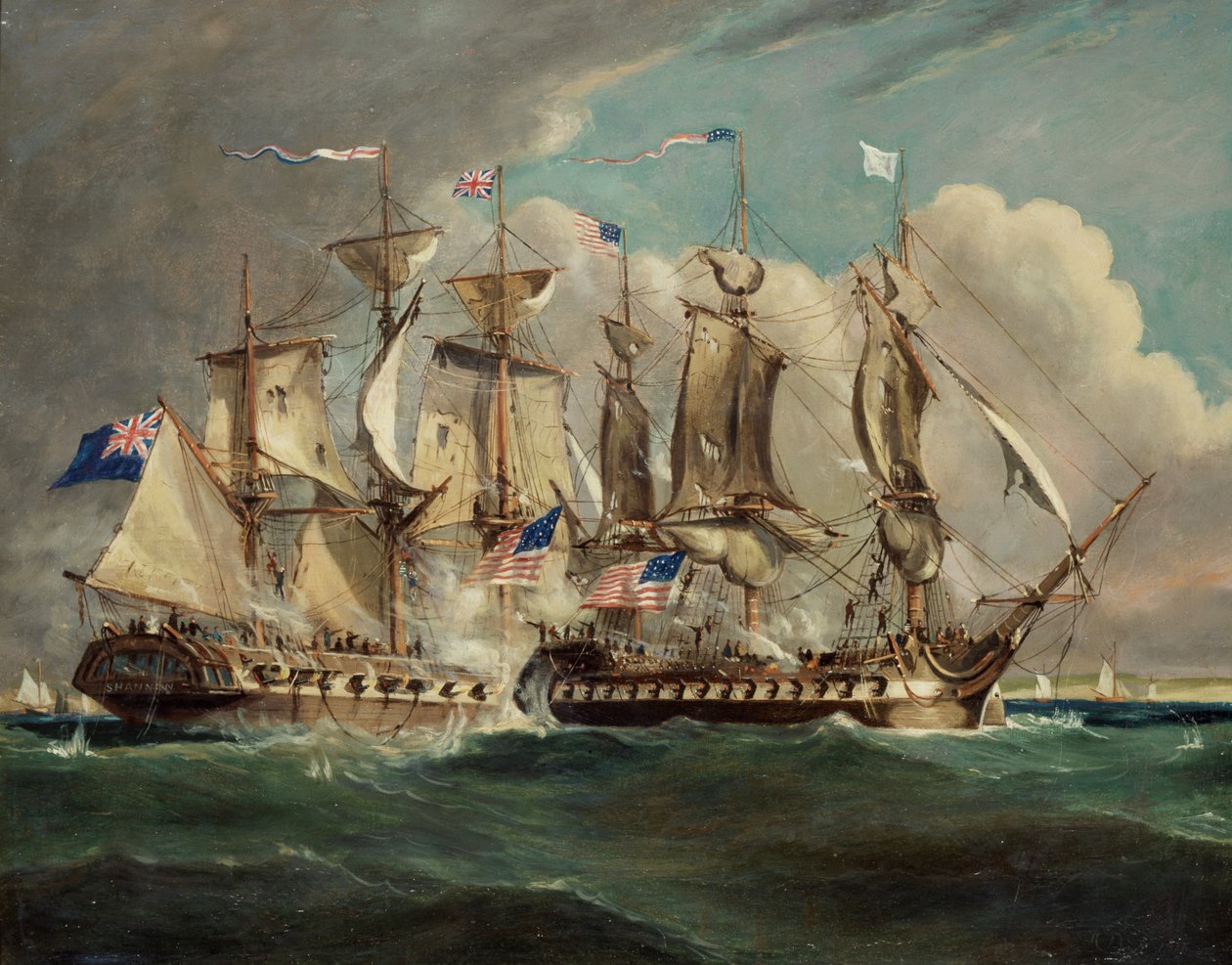 Le Chesapeake et le Shannon au large de Boston, 1er juin 1813 - Robert Dodd