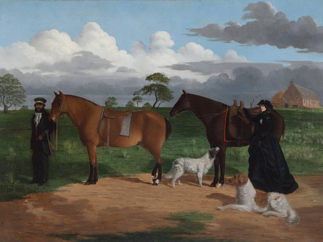 Mme Adolphus Sceales avec Black Jimmie à Merrang Station - Robert Dowling