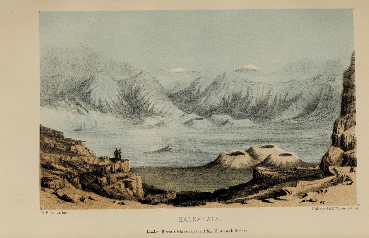 Haleakala, aquarelle de Robert Elwes (1819-1878), un jeune gentleman britannique fortuné de Norfolk - Robert Elwes