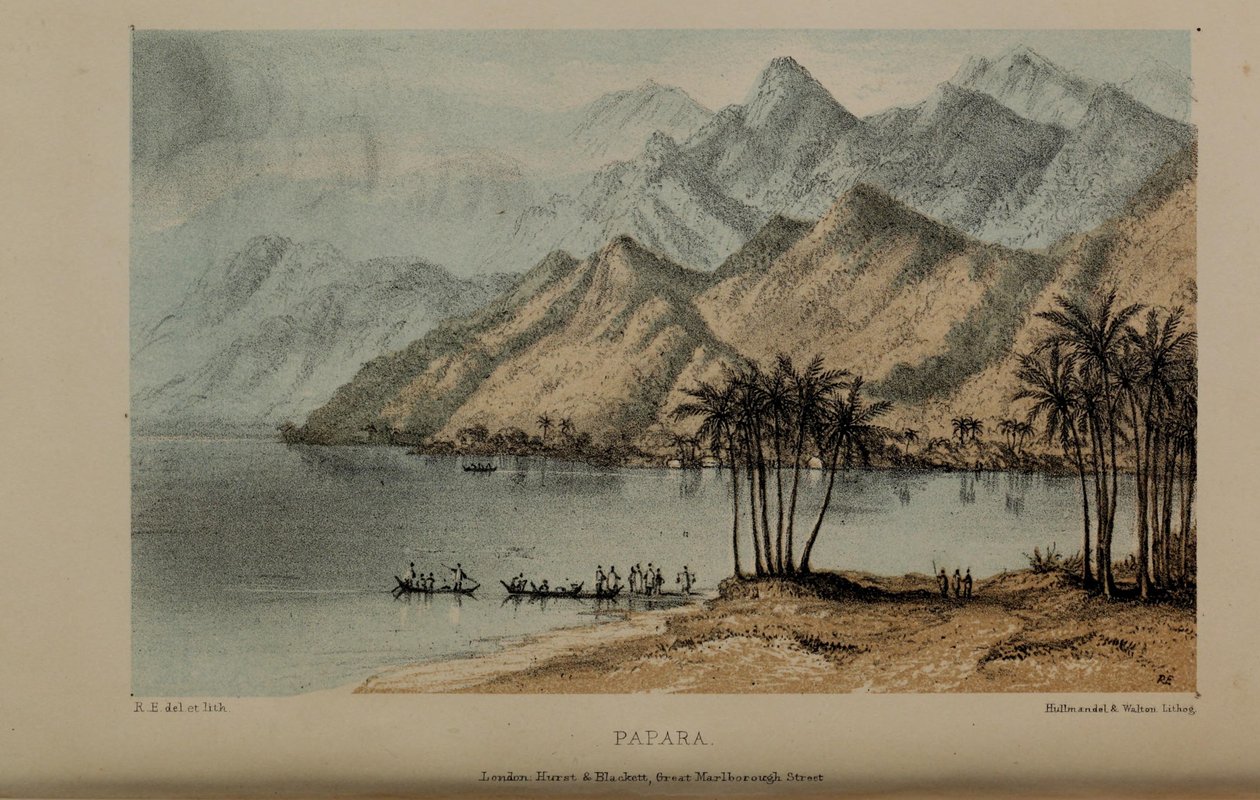 Papara, aquarelle de Robert Elwes (1819-1878), un jeune gentleman britannique fortuné de Norfolk - Robert Elwes