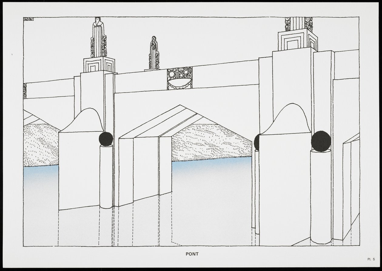 Pont, de Une Cité Moderne, Dessins de Rob Mallet-Stevens Architecte, 1987 - Robert Mallet Stevens
