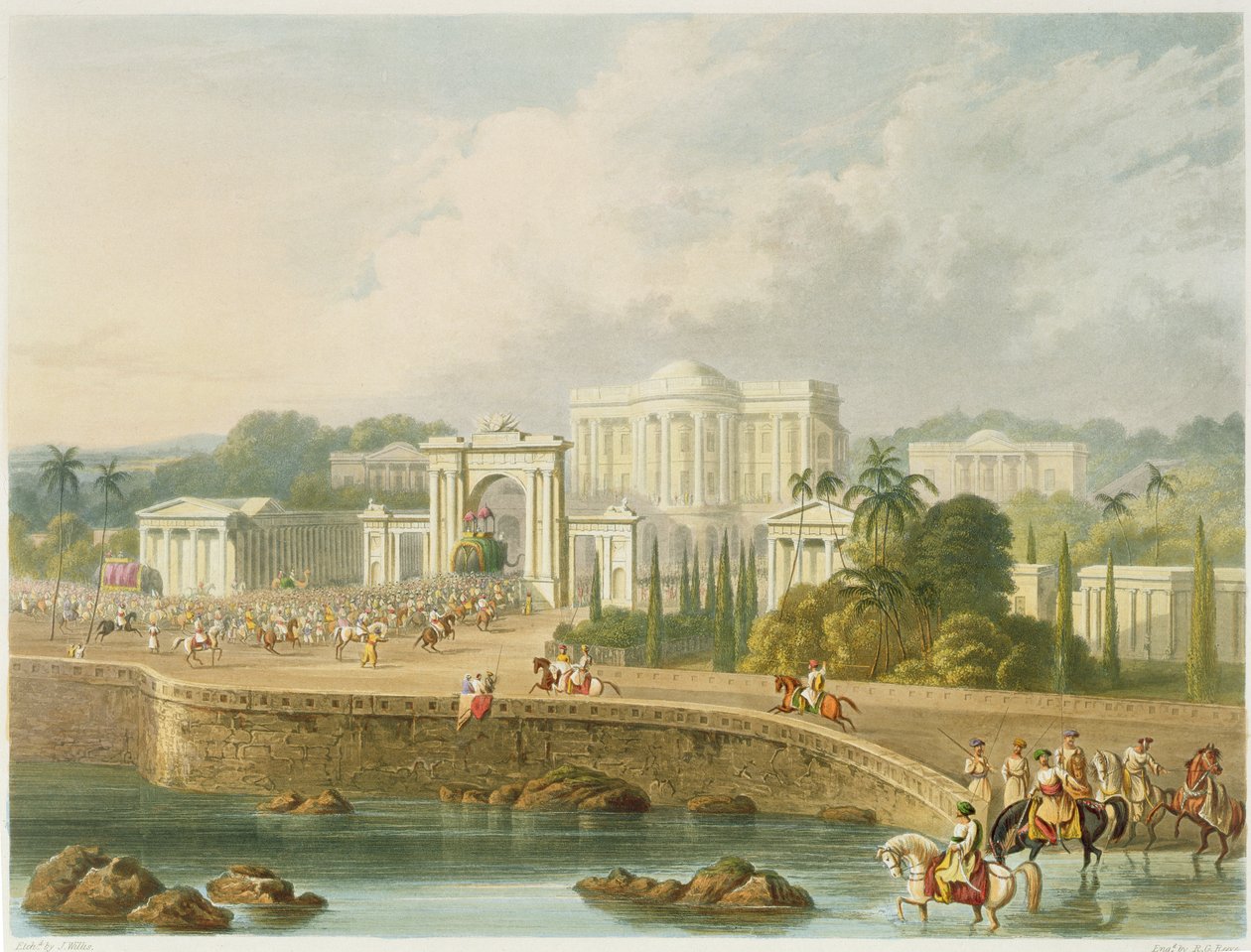 La résidence britannique à Hyderabad en 1813, du Volume II de 