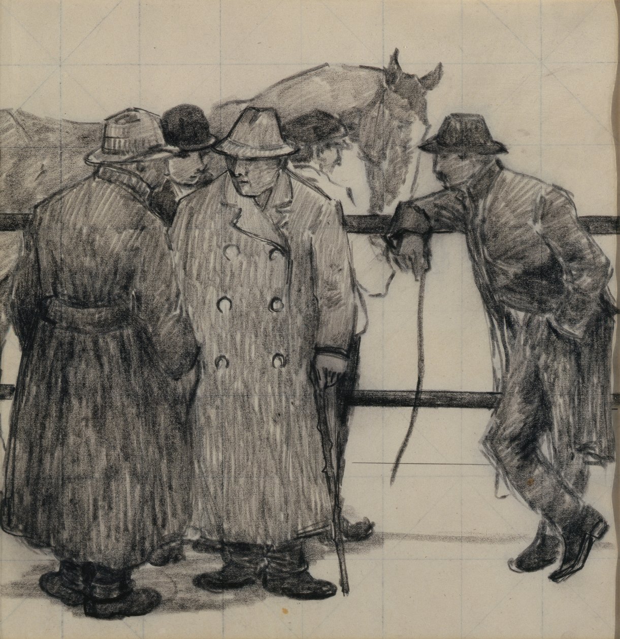 Étude pour les marchands de chevaux, vers 1917 - Robert Polhill Bevan