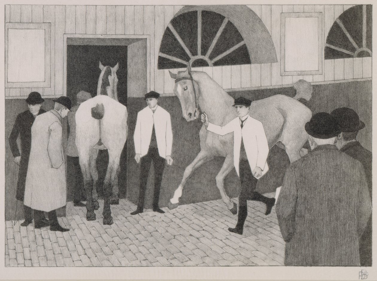Le marché aux chevaux, vers 1918 - Robert Polhill Bevan