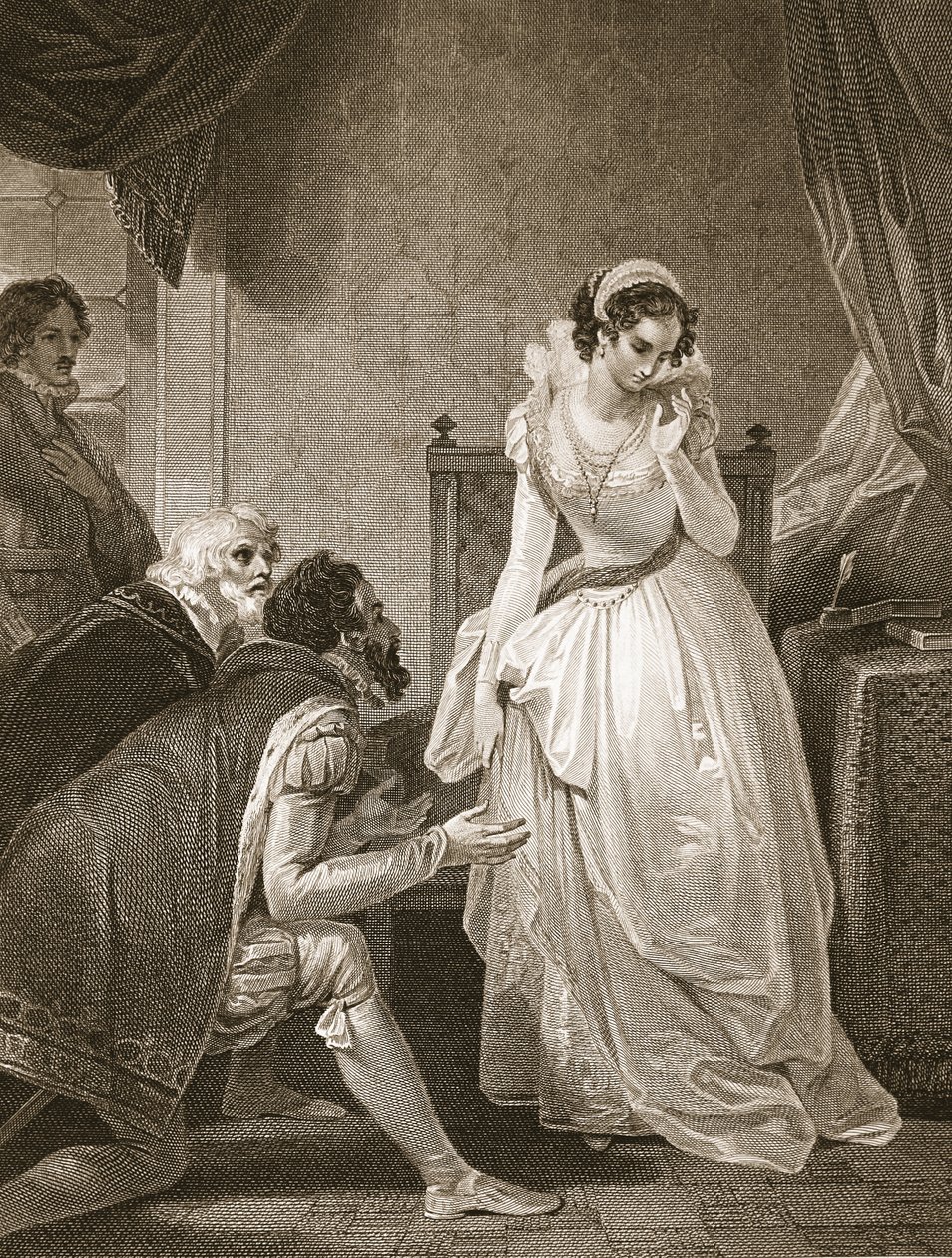 Lady Jane Grey refusant la couronne, gravée par W. Bromley, illustration de 