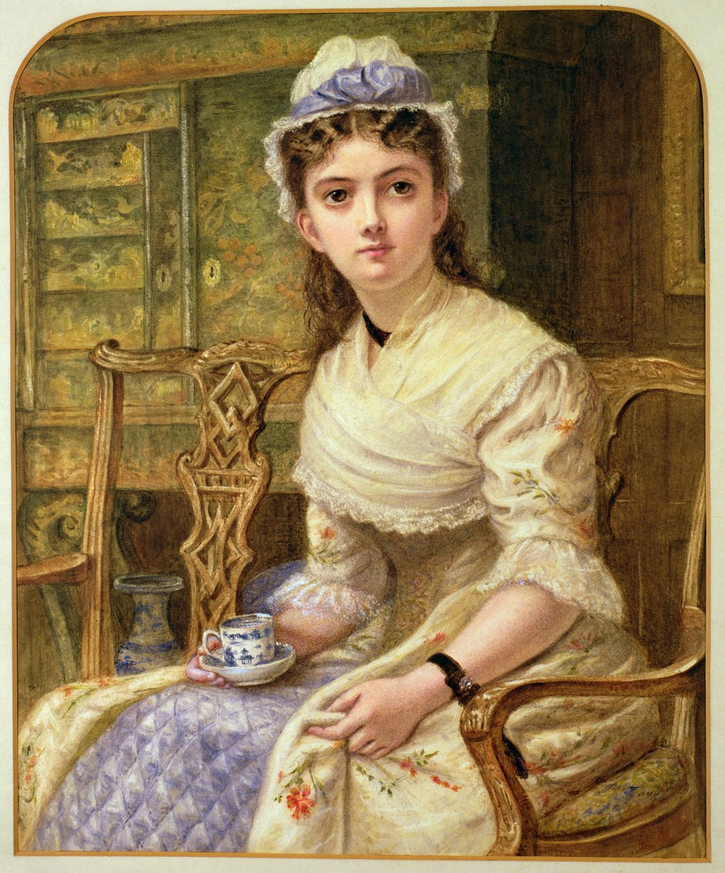 Une femme prenant le thé, 1895 - Robert W. Little