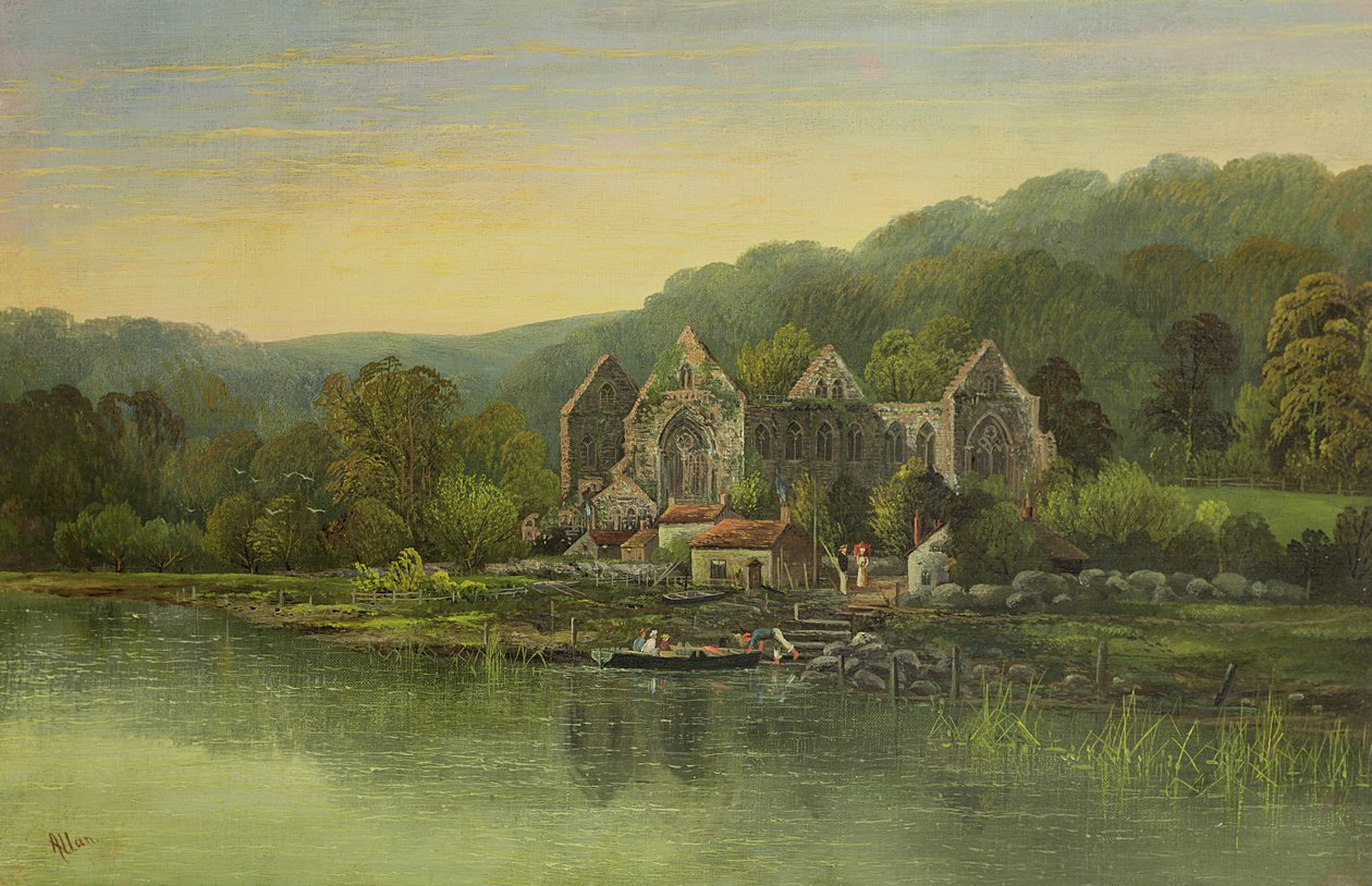 Abbaye en ruine sur une rivière, vers 1880 - Robert Weir Allan