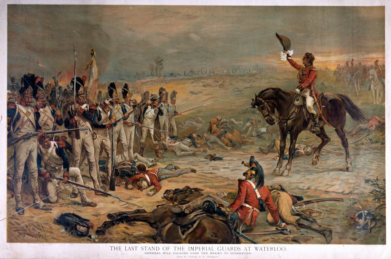 La dernière résistance des Gardes Impériaux à Waterloo, le général Hill appelant l