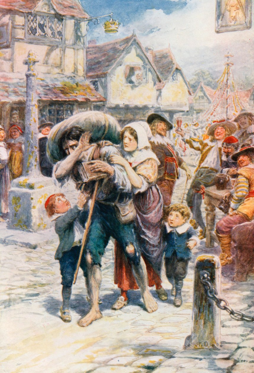 Le chrétien part en pèlerinage (lithographie couleur) - Robert Ambrose (after) Dudley