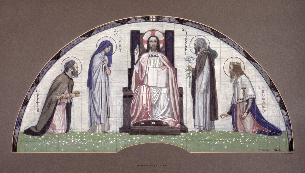 Christ en majesté avec les saints Pierre, Joseph, Édouard et la Vierge Marie, 1914 - Robert Anning Bell