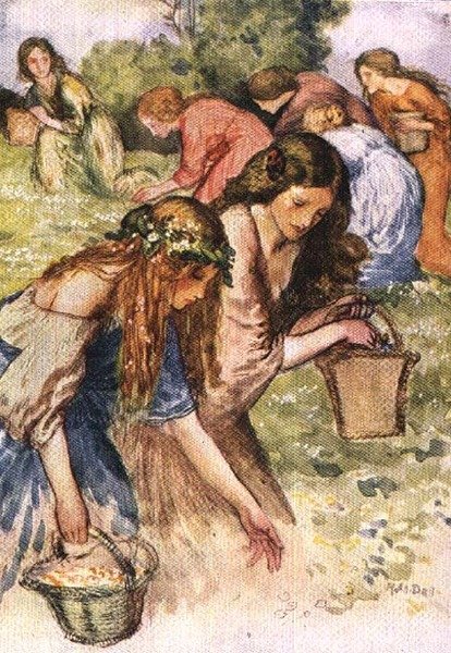 Il y a un pré au bord de la rivière, un troupeau de nymphes que j