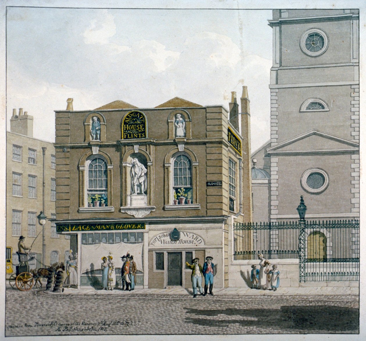 Maison Aldgate, Aldgate High Street, Londres, 1815 - Robert Blemmell Schnebbelie