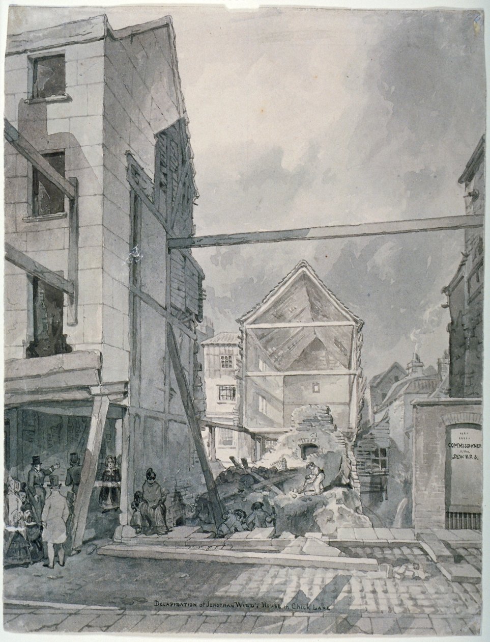 Chick Lane, City of London, 1825 - Robert Blemmell Schnebbelie
