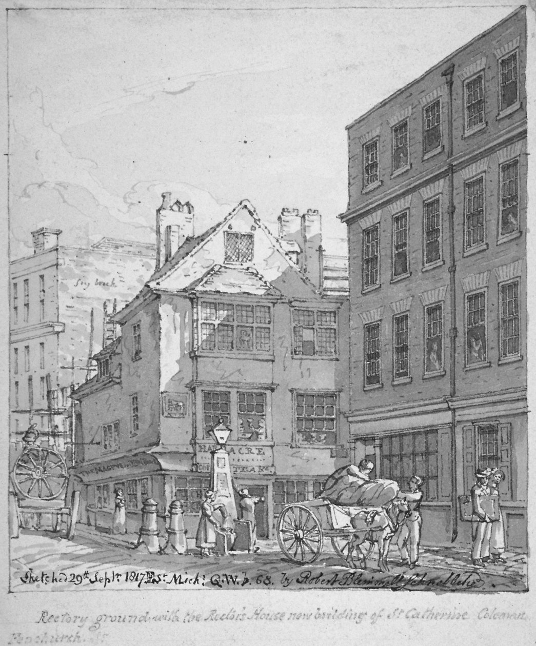 Presbytère de St Katherine Coleman, Fenchurch Street, City de Londres, 1817 - Robert Blemmell Schnebbelie