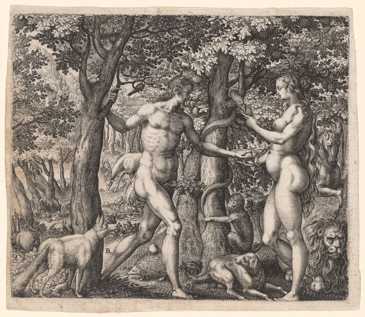 Adam et Ève, fin des années 1500 - Robert Boissard