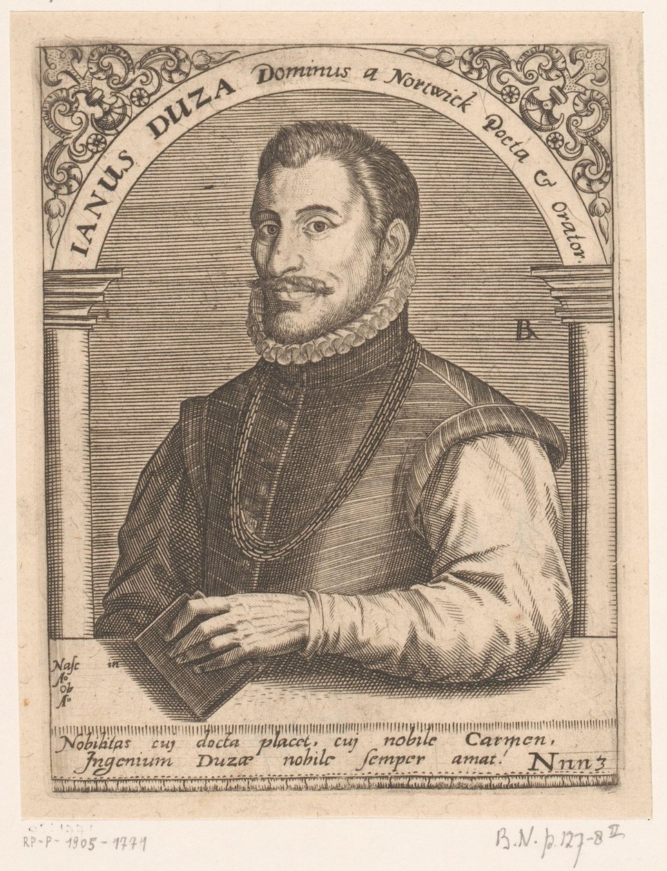 Portrait de Janus Dousa (Série de portraits de savants des XVe et XVIe siècles) - Robert Boissard